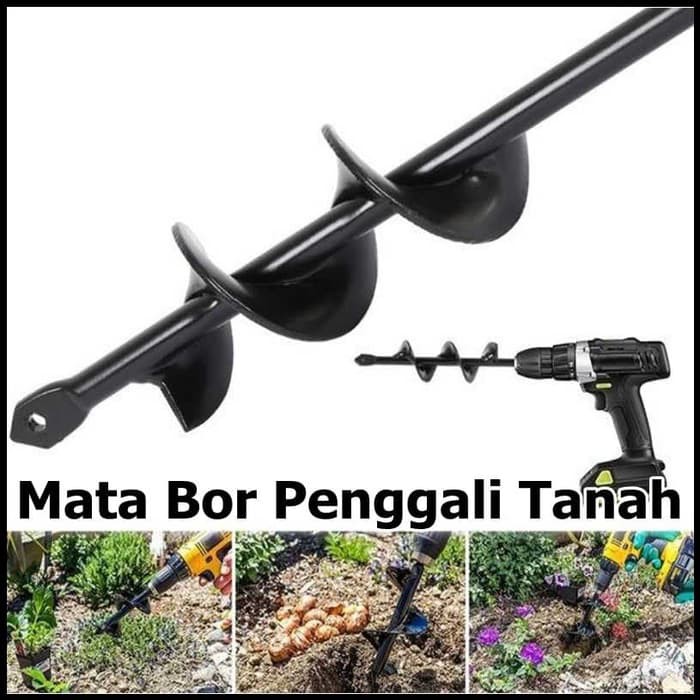 Mata Bor Penggali Lubang Tanah Garden Drill Steel  Auger Spiral