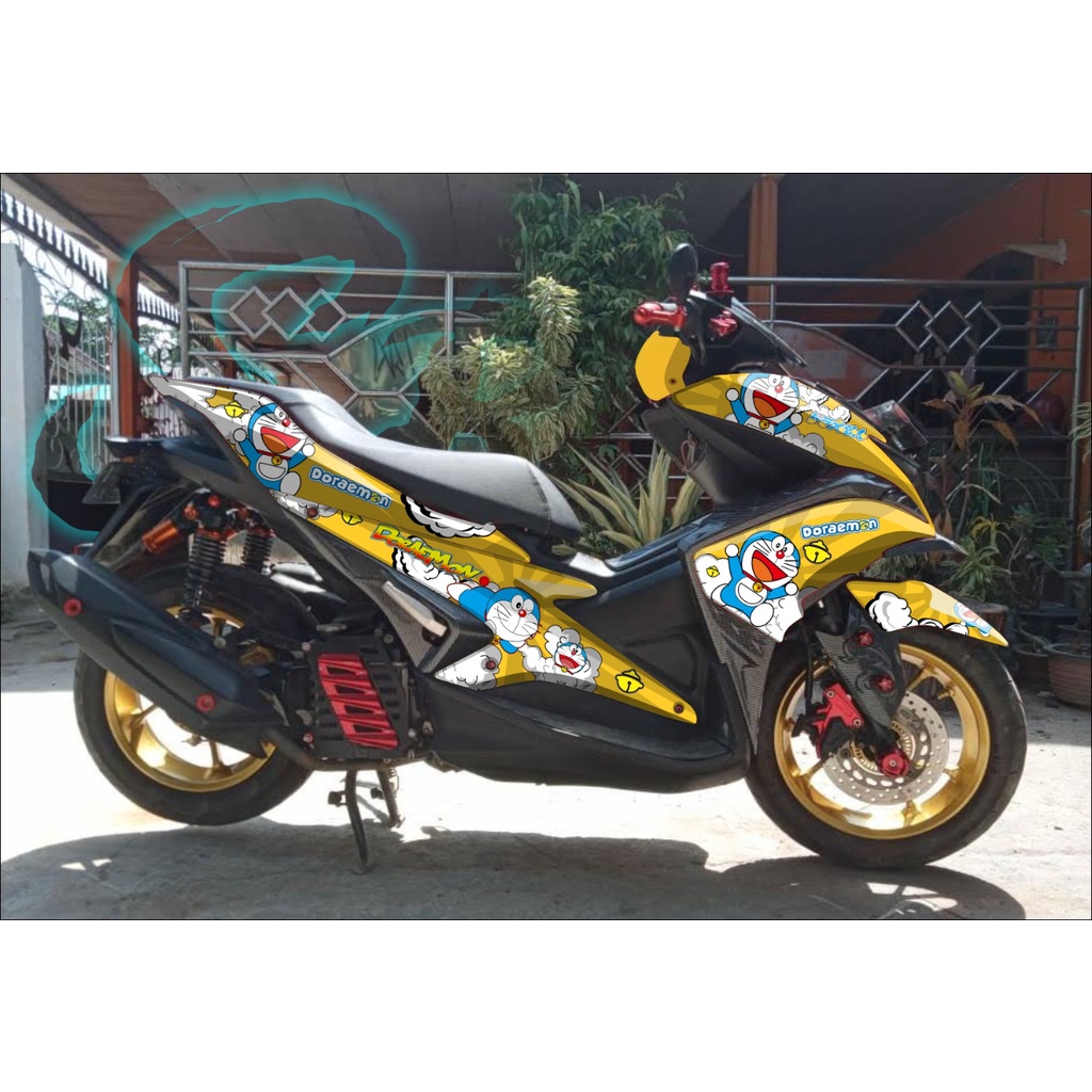 decal aerox 155 new kuning doraemon custom