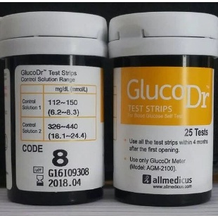 Strip gula darah e 8 / stik gula darah gluco dr / strip gluco dr code 8