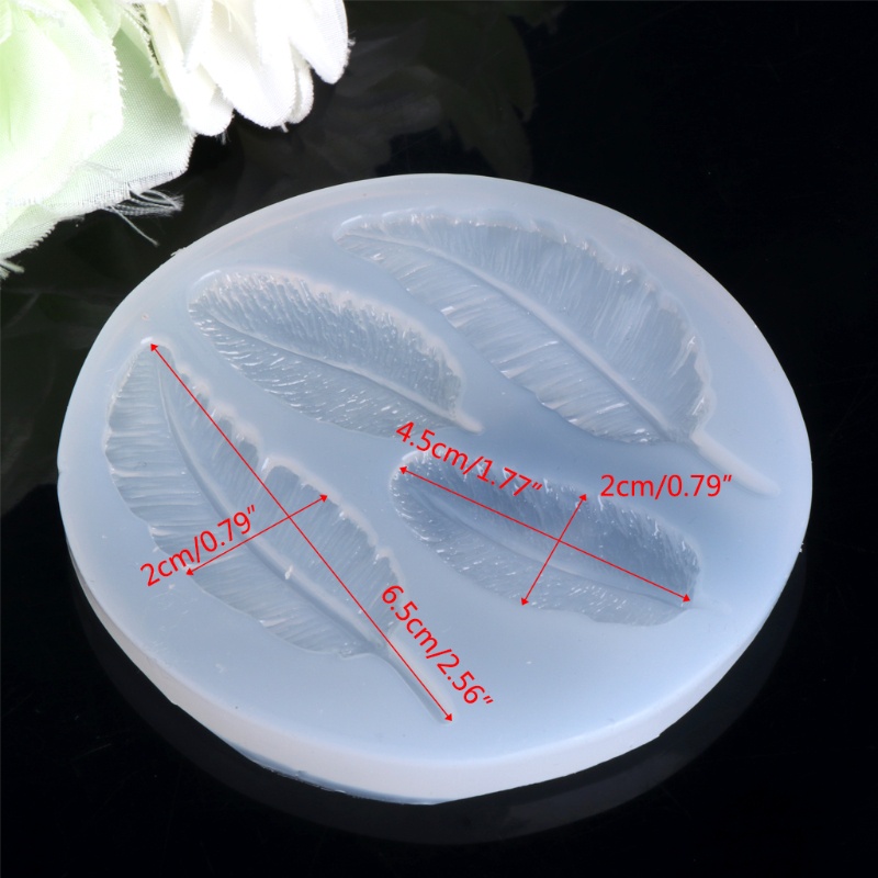 SIY  Jewelry Mold Feather Shapes Making Pendant Silicone Resin Cake DIY Craft Tools