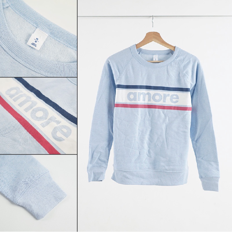 Sweatshirt Wanita- Fleece Relaxed Sweatshirt [OSW 01 GAB 2]-OSW 01 BAM BLUE AMOR