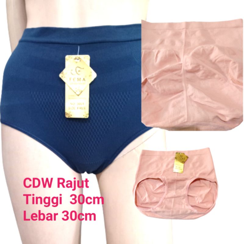 CD WANITA RAJUT SPANDEX NILON BESAR TINGGI BB 50 SAMPAI 70kg