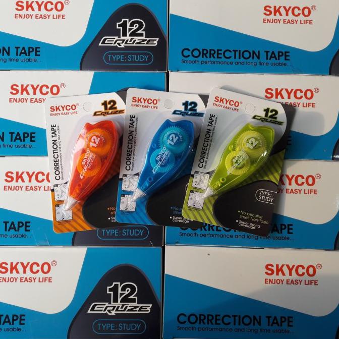 

Correction Tape Skyco 12Meter/Box Isi 12 Pcs Terbaru