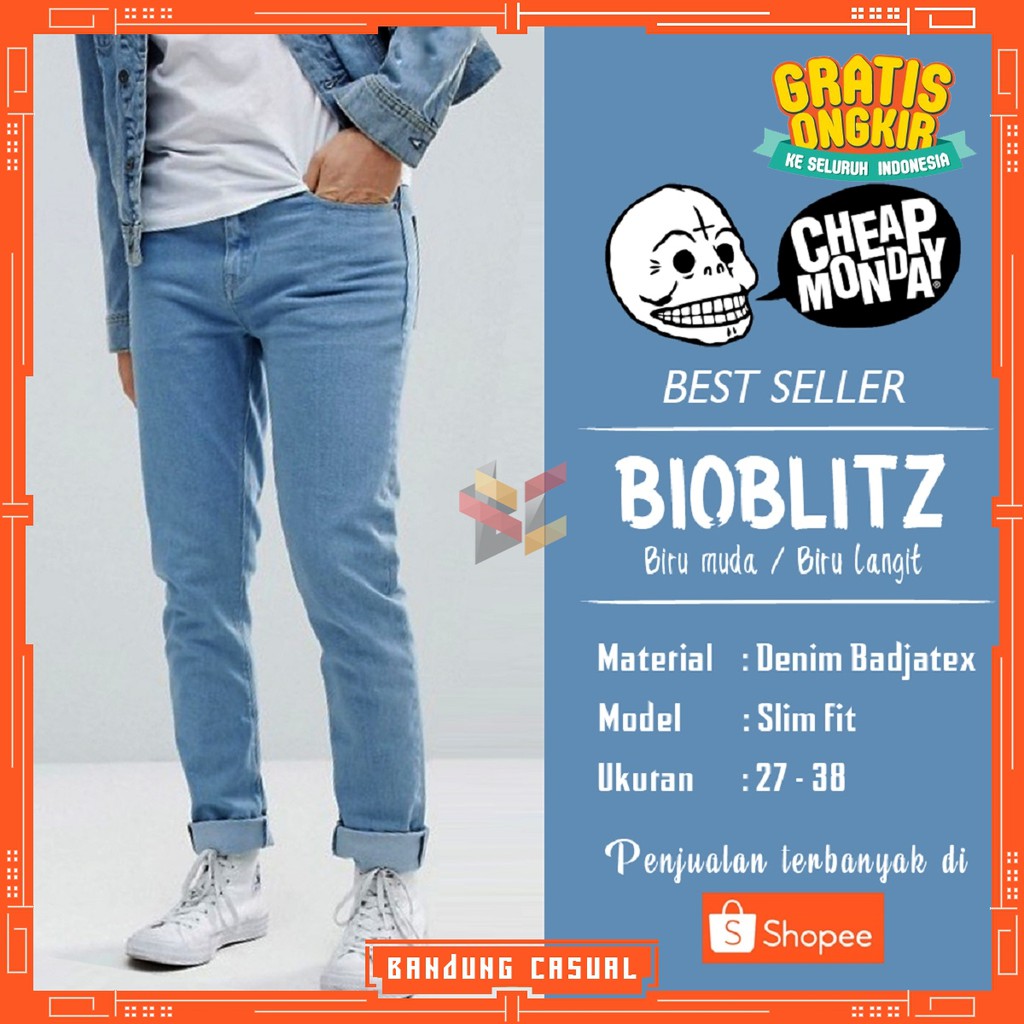  Celana  Jeans  Pria  Pensil strecth slimfit Cheap Monday 