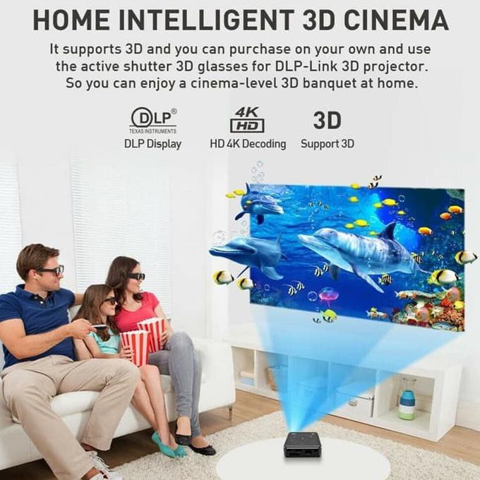4/32GB SMART PROJECTOR ANDROID P11 DLP PORTABLE AIR PLAY MIRACASST