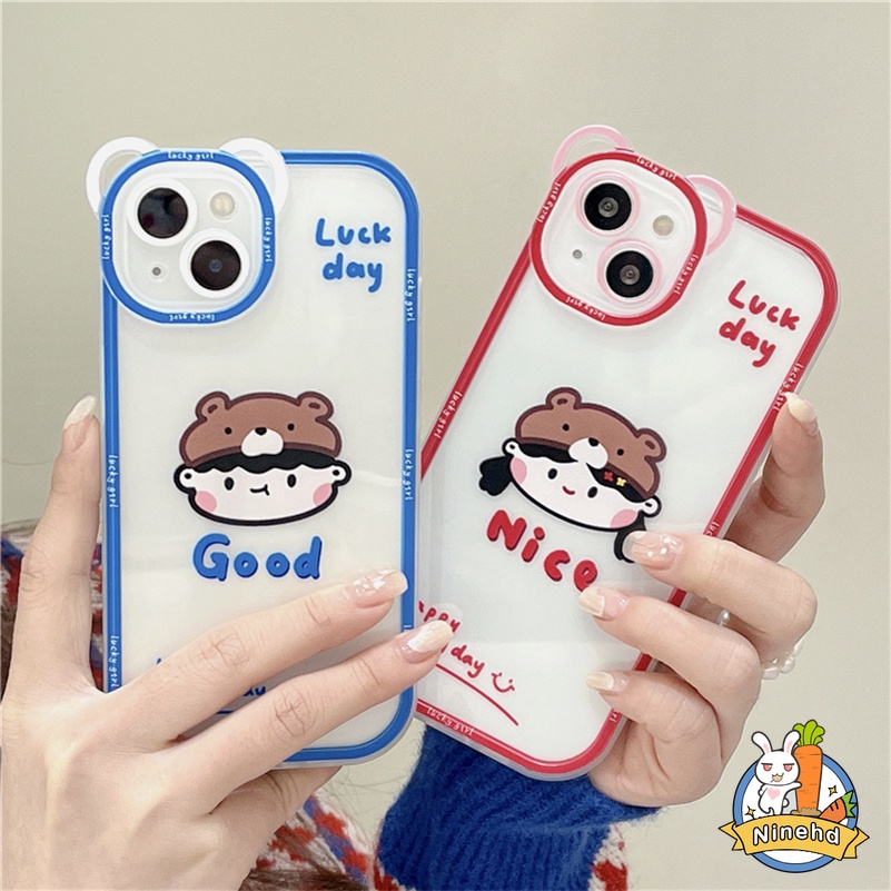 Soft Case Silikon Motif Kartun Beruang Untuk iPhone 13 12 11 Pro Max X Xr Xs Max SE 2020 8 7 6 6s Plus