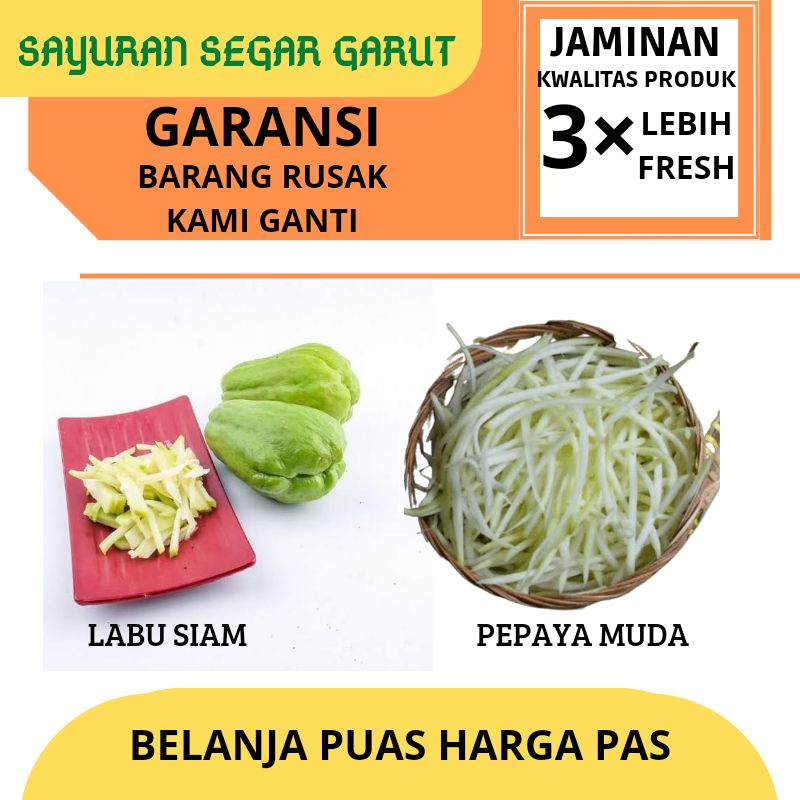 

Labu Potong Dan/Pepaya Muda Potong 500gr By Sayuran Segar Garut