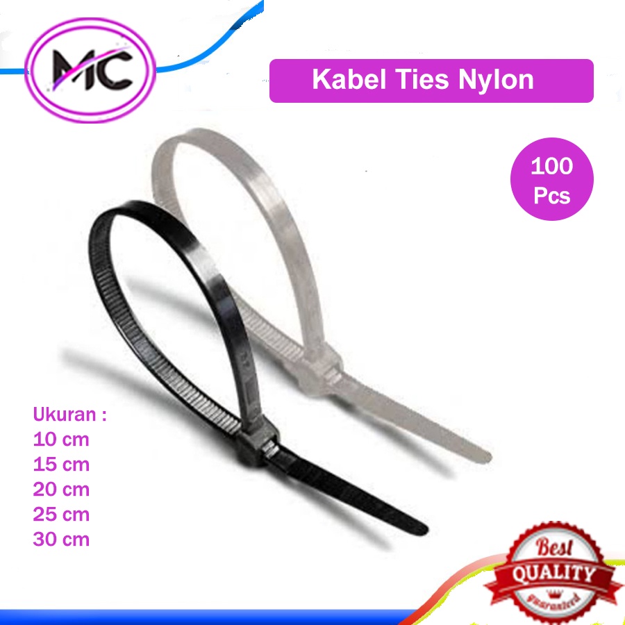 Kabel Tis Putih Hitam 10cm 15cm 20cm 25cm 30cm Harga 1 Pak Isi 100 pcs Cable Ties Tie Organizer