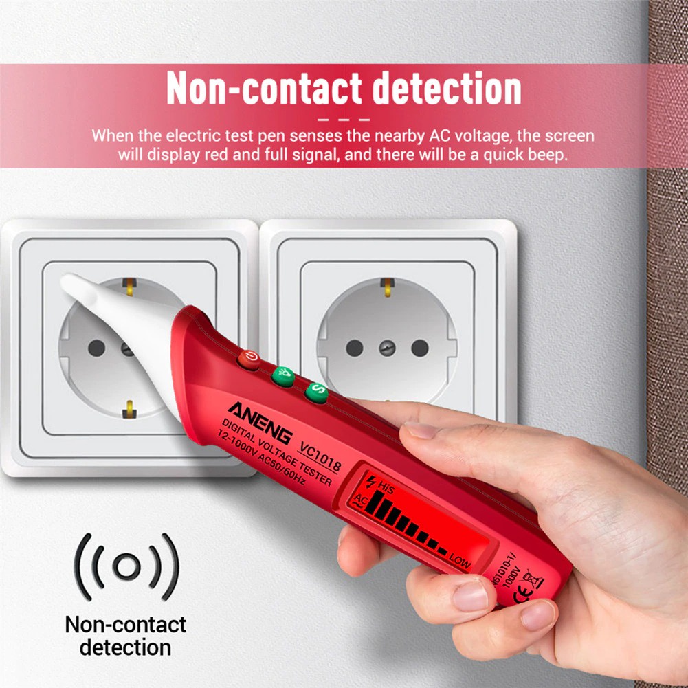 ANENG Tester Pen Non Contact AC Voltage Alert Detector 12 V - 1000 V - VC1018