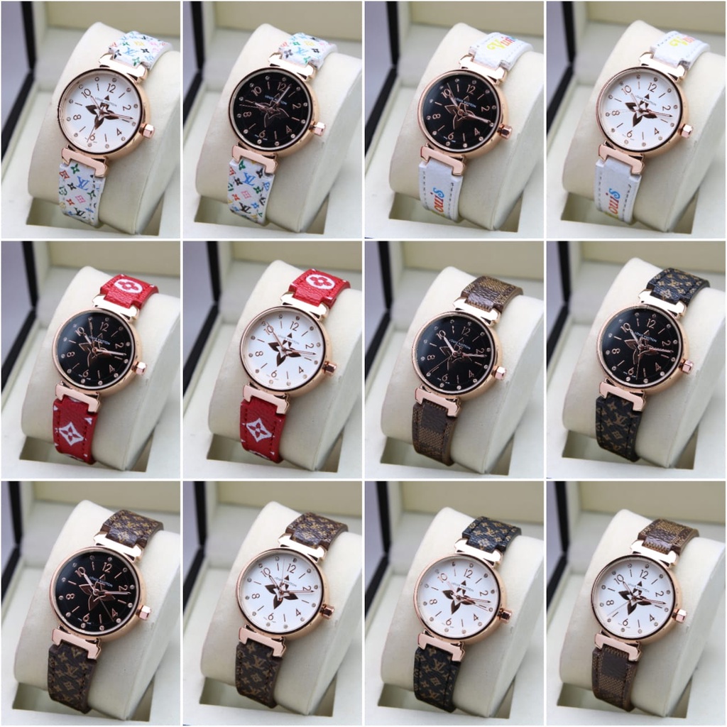 JAM TANGAN WANITA LV KULIT DIAMETER 3,4CM