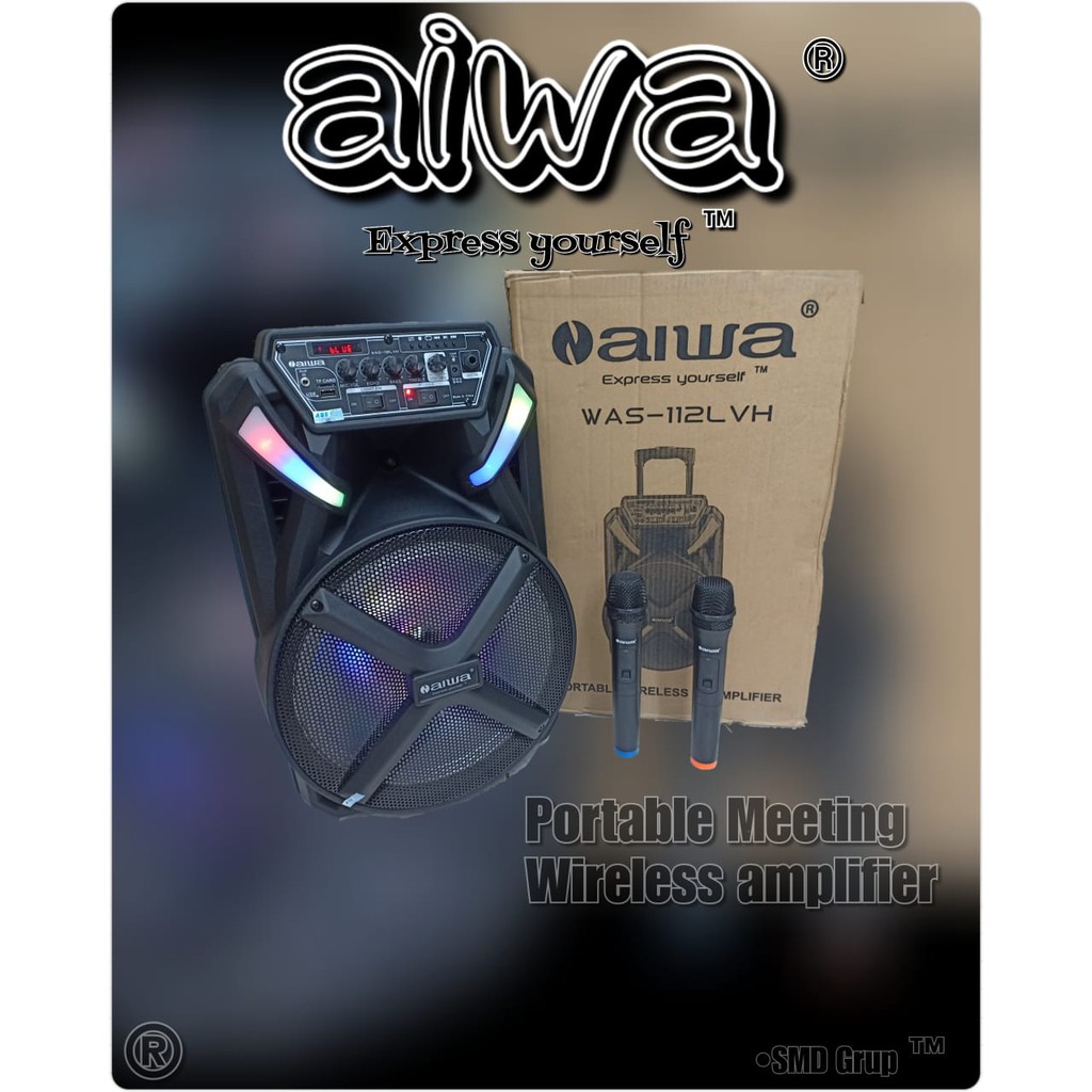 speaker portable bluetooth 12 inch aiwa was 112lvh speker portabel naiwa was112lvh wireless