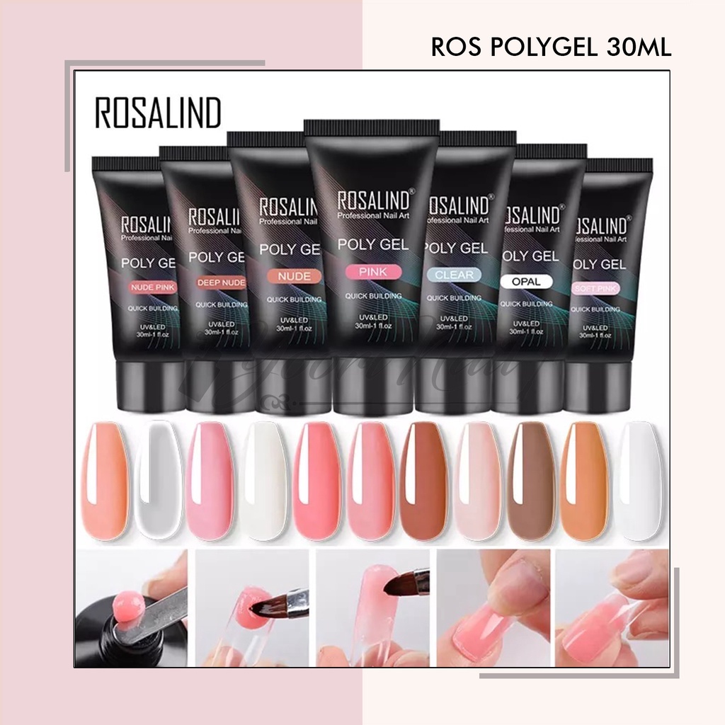 Rosalind polygel 30ml nail art extension kuku poly gel polish extens nails
