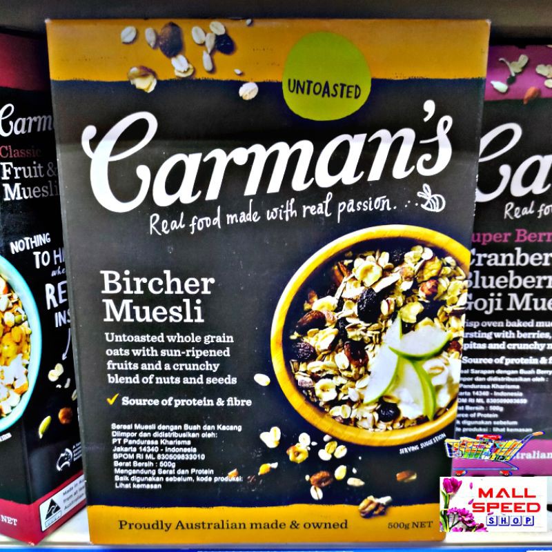 

Carman's Natural Bircher Muesli (inc Oat+Grains) 500g