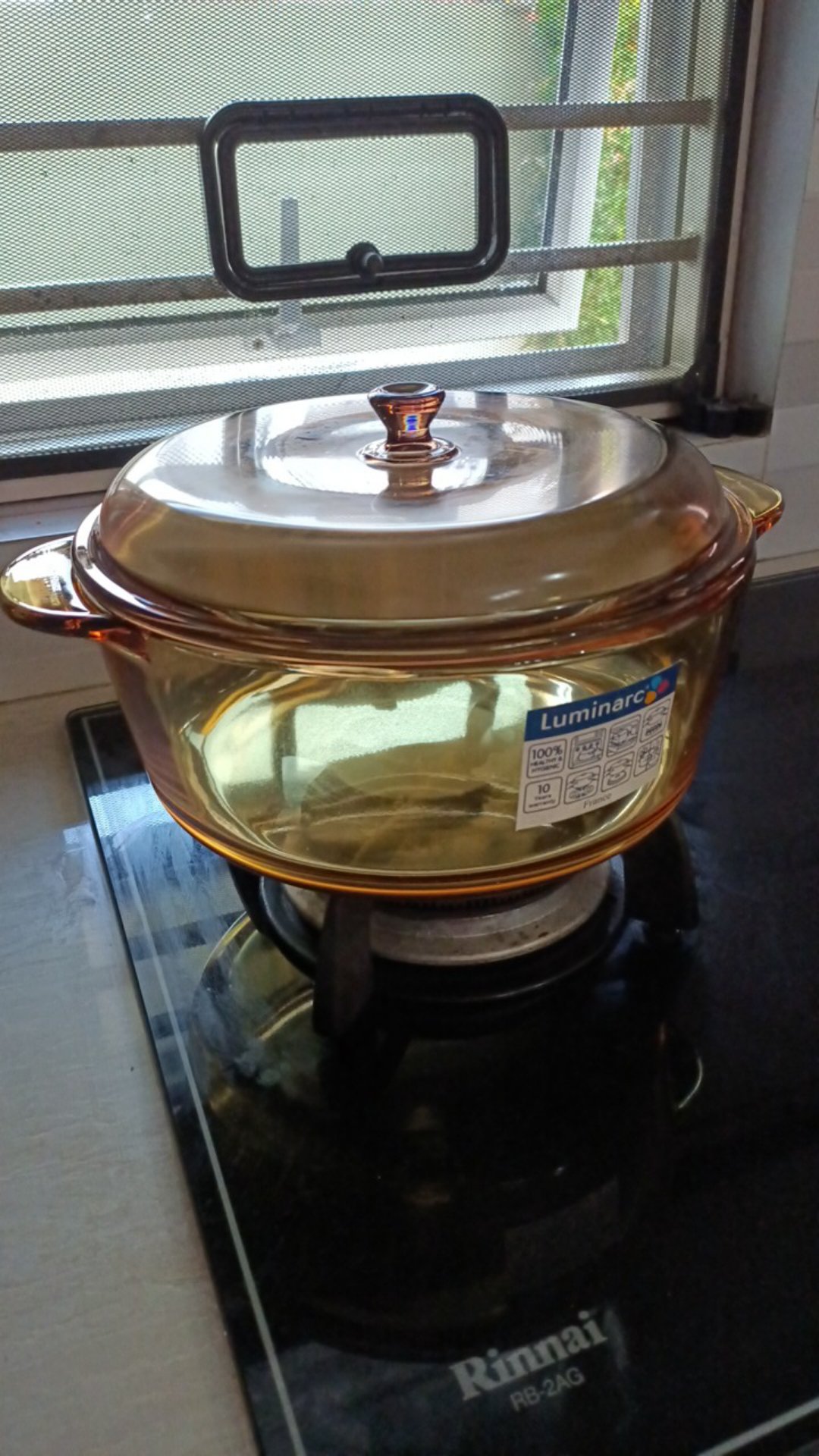 Panci Kaca Vitroline Amberline Casserole 3.5 Liter Luminarc