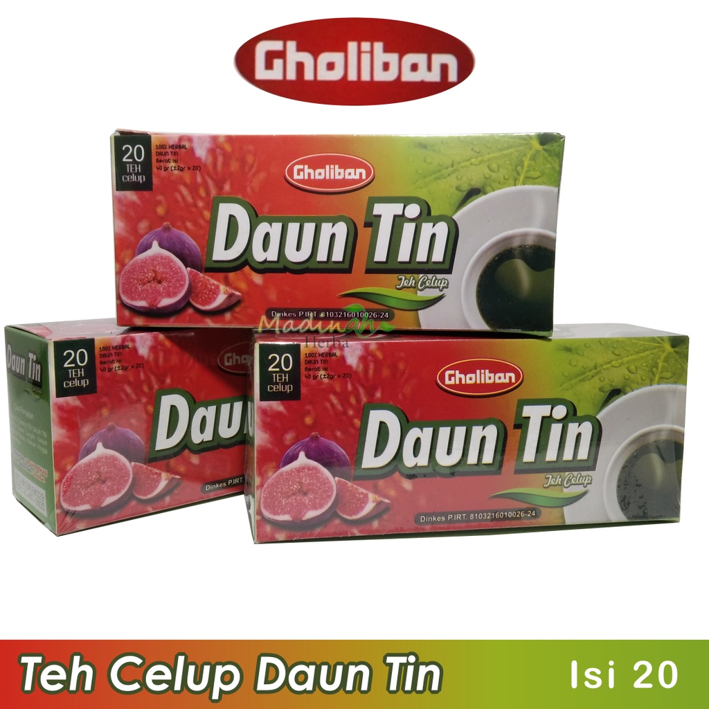 Gholiban Daun Tin Teh Celup 100% Herbal Alami