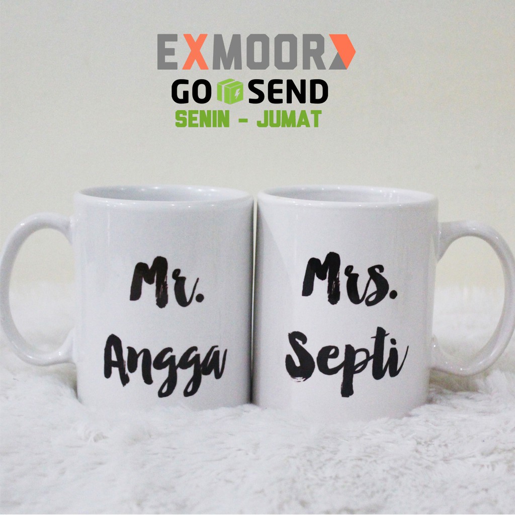 Kado Pernikahan Mug Couple Bride &amp; Groom