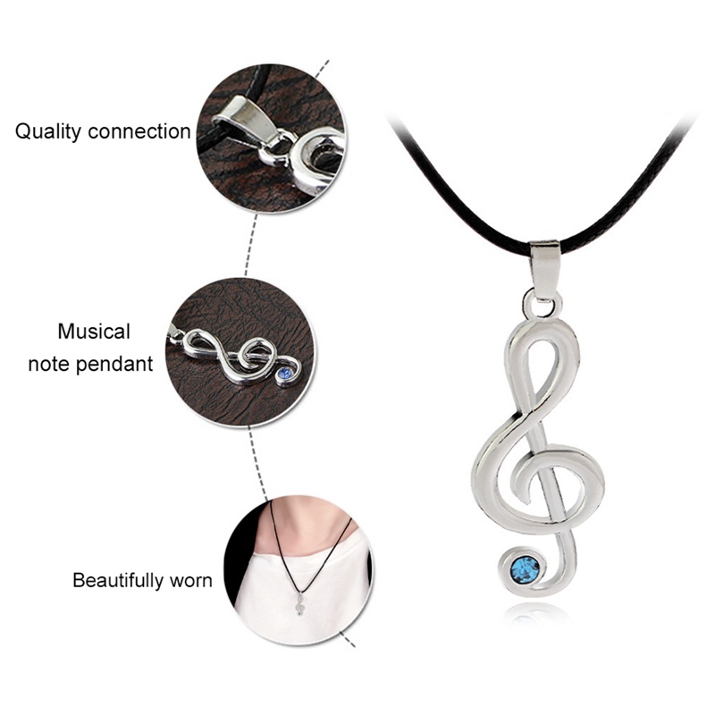 Kalung Tali Dengan Liontin Karakter Anime Miku Treble G Clef Untuk Pria Dan Wanita