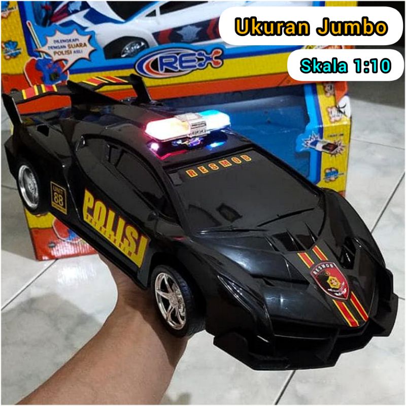 RC Car Police Besar Remote Control - Mainan Mobil Sedan Polisi Remot Kontrol Lampu Sirine Batre Cas