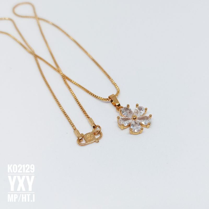 Kalung Yaxiya Bunga Zircon Gold K02129