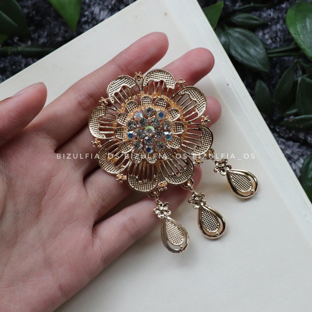Bros kebaya / bros kutubaru / bros dada / bros cantik / bros branded / bros wanita / aksesoris cewek-Cgold