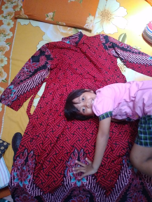 Batik Couple Keluarga Sania Ruffle Ori Ndoro Jowi Dnt Bata Merah