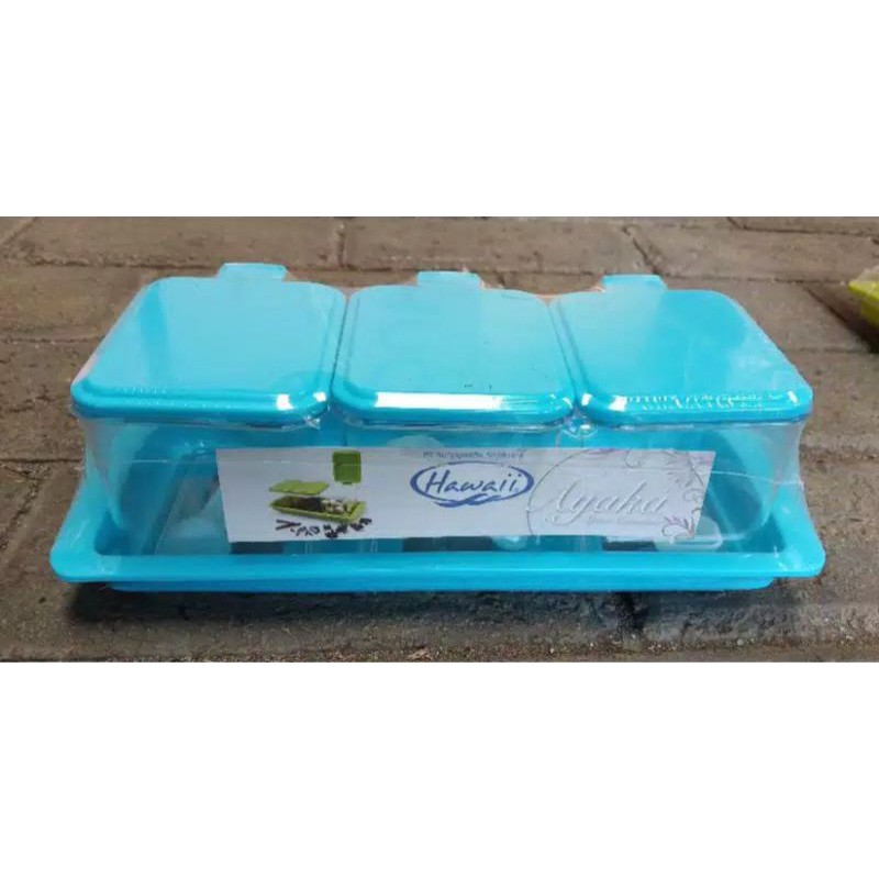 Tempat Bumbu Mika / Acrilic Isi 3 Hawaii