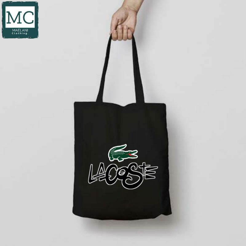 TOTE BAG LACOSTE / TOTEBAG RESLETING HITAM / TOTEBAG BAND METAL / TAS JINJING / TOTEBAG CANVAS / TOT