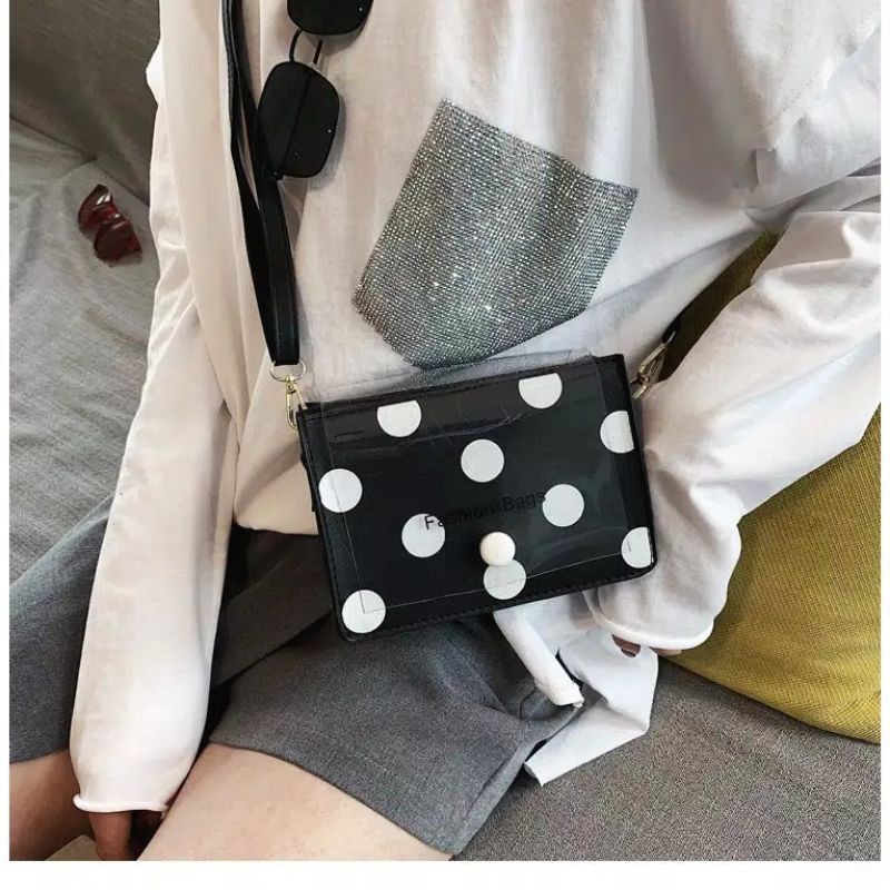 Medan Termurah/Tas selempang mini polkadot import