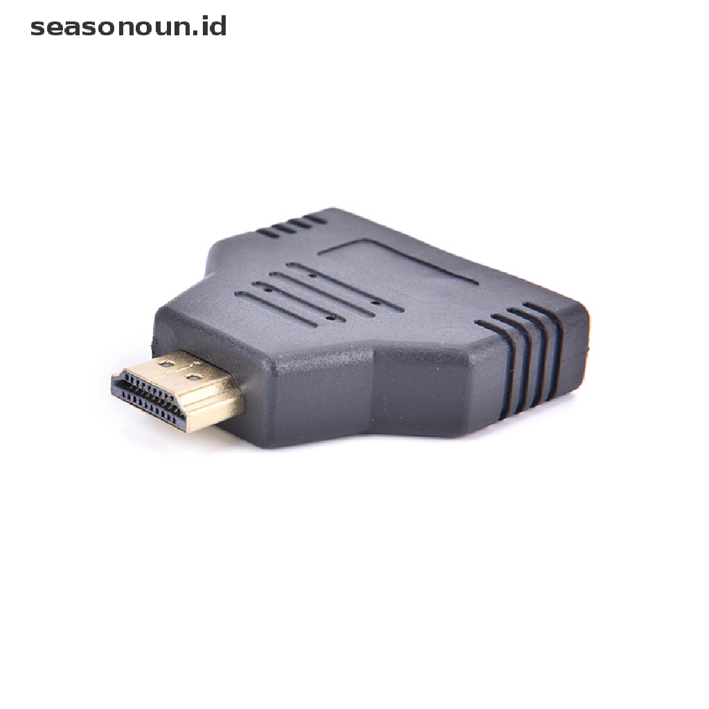 (seasonoun) 1pc Kabel Adapter Splitter 1080P Port Male Ke 2 Female 1 In 2 Out