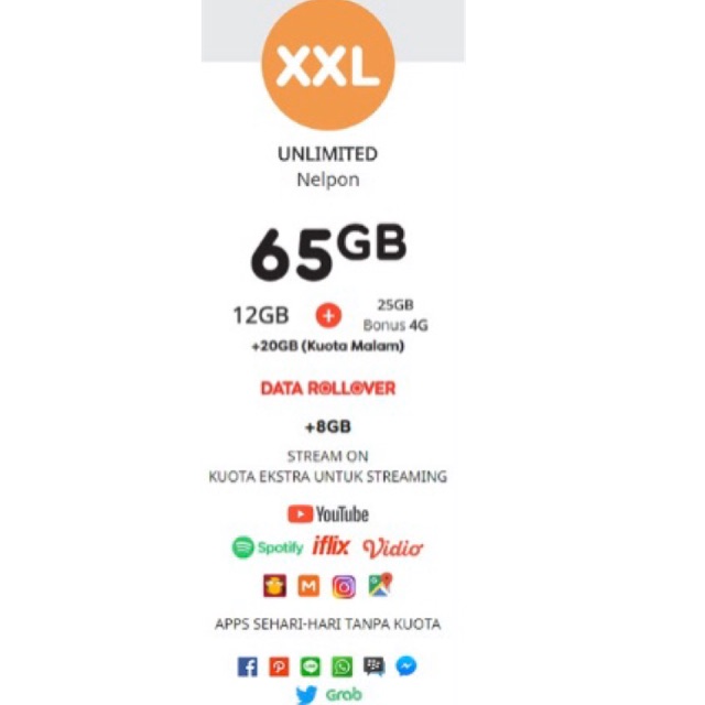 internet im3 Ooredoo Paket Freedom Combo XXL 65GB