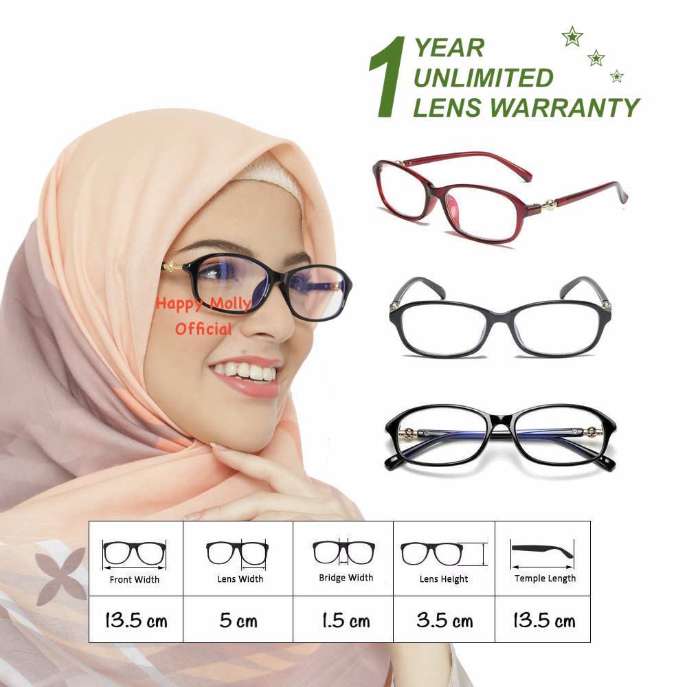 Kacamata Anti Radiasi (Design Korea) Blue Ray Lens - Wanita Hijab Korea - HM617 D ( Group Solo )