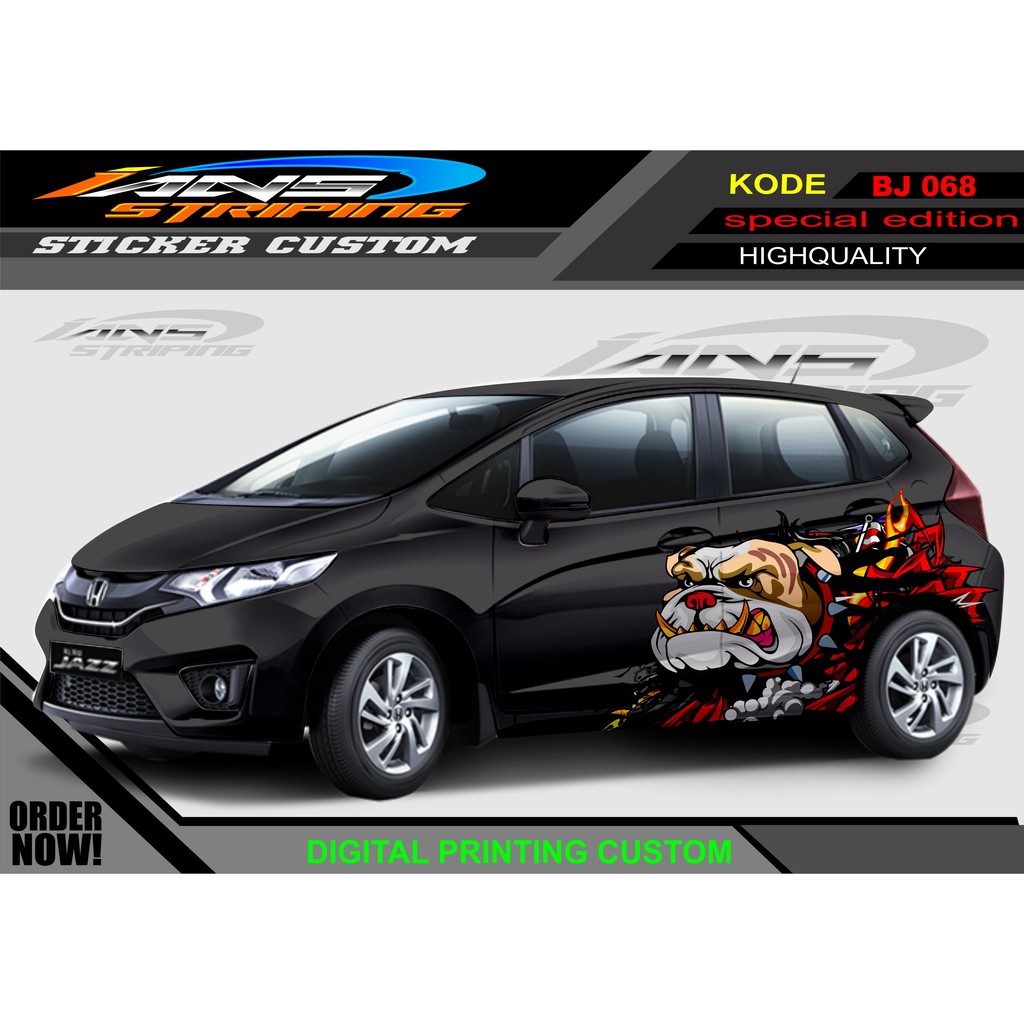 STIKER MOBIL JAZZ,BRIO,AGYA/ VARIASI DECAL STIKER KARTOON UNTUK MOBIL