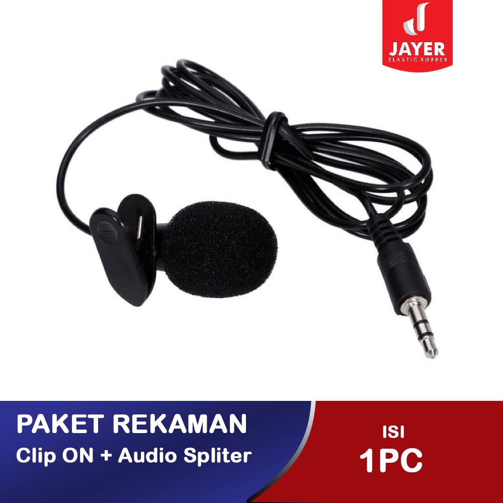 1 Paket Clip ON + Spliter Audio U / Paket Recoding karaoke / Mic karaoke