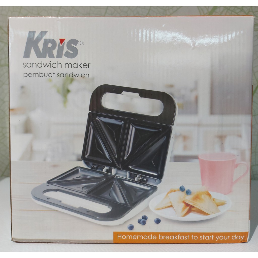 SANDWICH MAKER 2 SLICE / TOASTER PEMBUAT ROTI / PEMANGGANG 700W WHITE