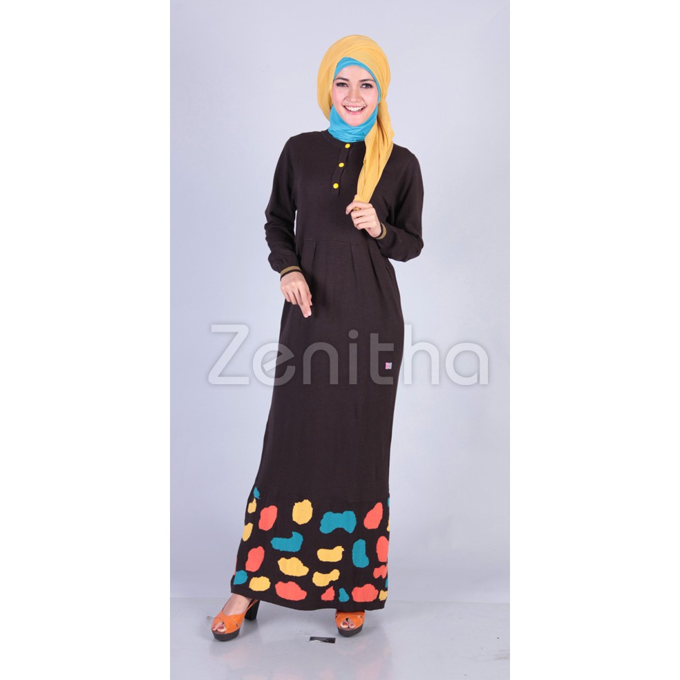 GAMIS TERBARU 2021, GAMIS REMAJA, GAMIS MODERN, PAKAIAN MUSLIM WANITA MURAH ZENITHA 201 COKLAT