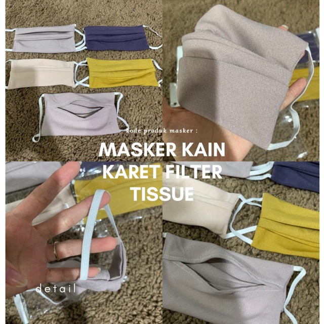 MASKK KAIN KARET FILTER TISSUE | DEWASA