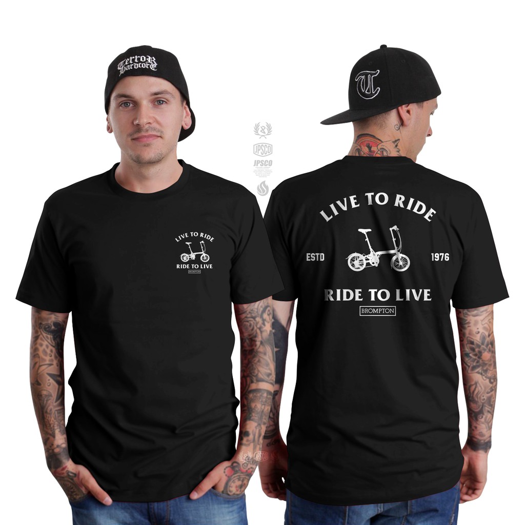 Kaos sepeda gowes Foolding Bike LIVE TO RIDE. Jpsco