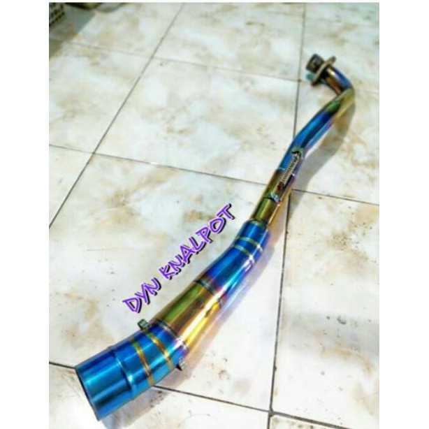 Leher Knalpot Supra X 125 Standar Racing Bluemoon.  Supra X125 PNP Silencer Standart plus adaptor