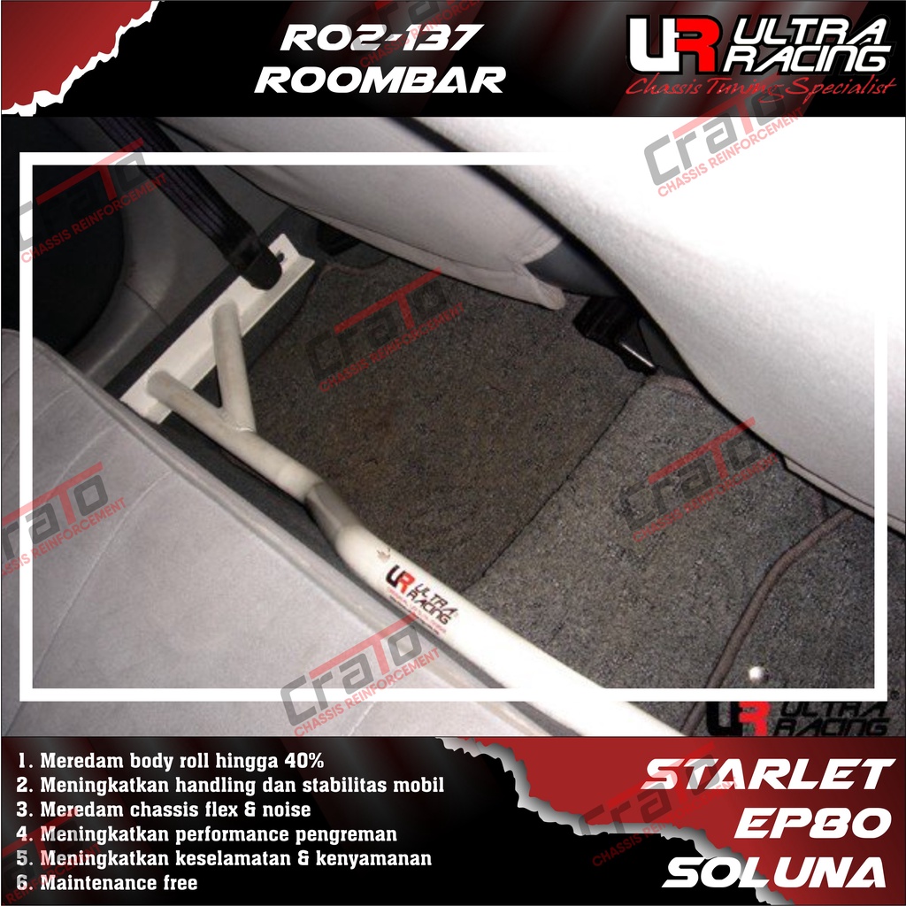 Aksesoris Stabiliser ULTRA RACING Safety Bar - Roombar 2 points - Toyota Starlet EP80 EP82 Kapsul So