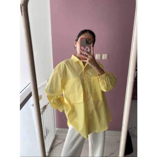 NABO - Oversize Yellow Light (Kemeja Bahan Coton Poplin )