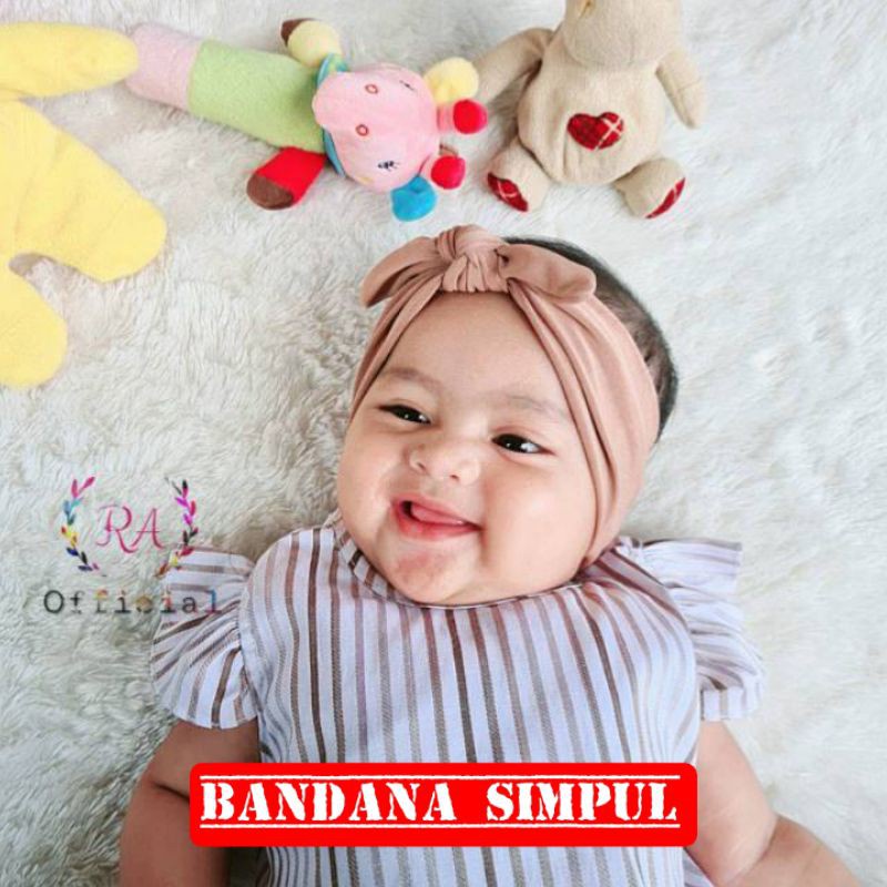 1 Set 4 Pcs Bandana Kepang, Kelinci, Kupu, Bulat Beda Warna | Bando Anak | Bandana Bayi | BISA C.O.D