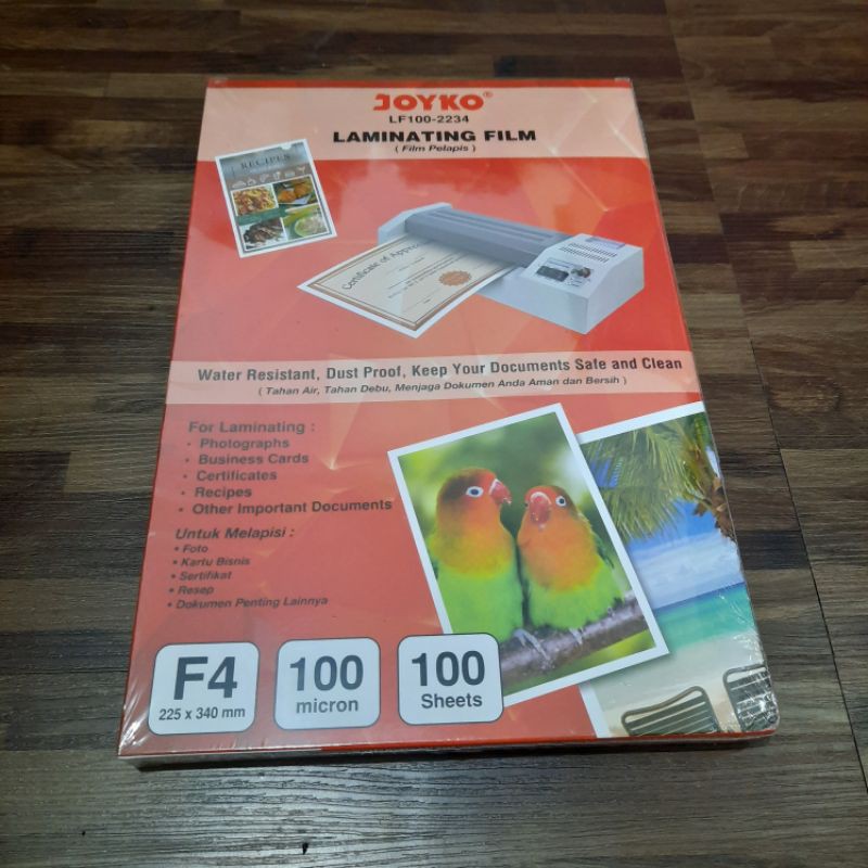 

Plastik Laminating F4 Joyko 100 Micron (10 Lembar) / Plastik Laminating Folio 100 Micron Joyko