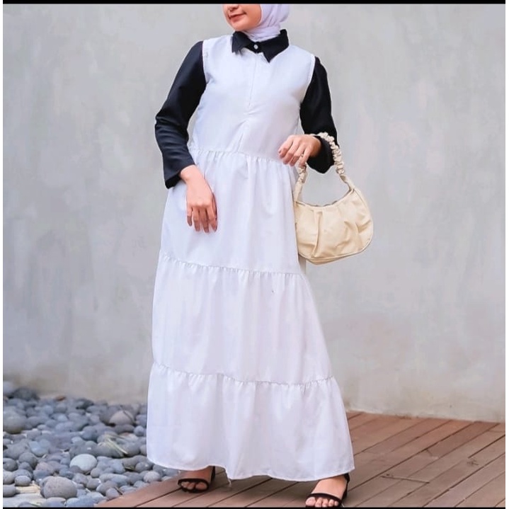 INNAP MAXI CREPE DRESS/INNER DRESS/LONG DRESS TANPA LENGAN