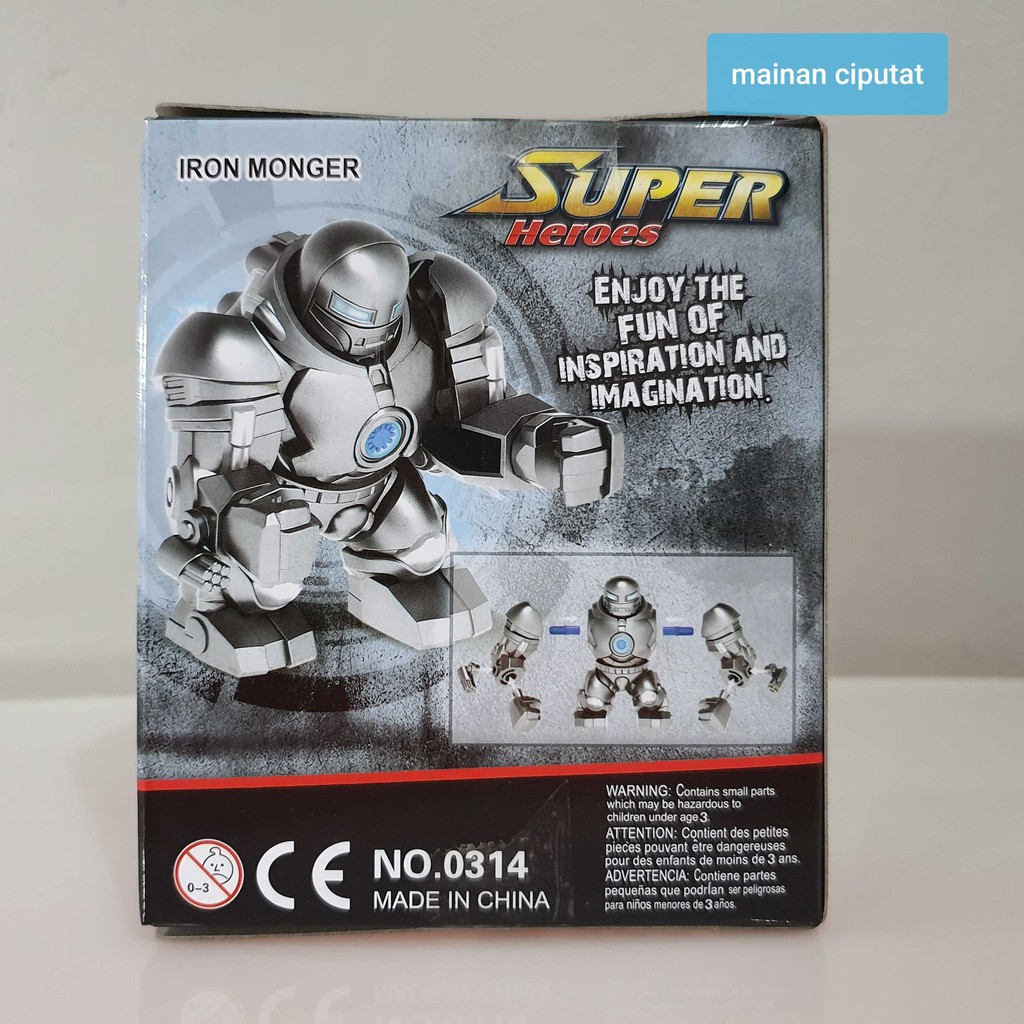 gratis Decool 0314 Iron man. Iron Monger Bigfigure minifigure bootleg