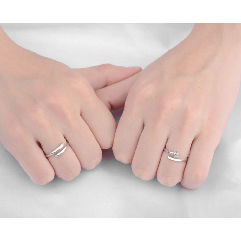 SEPASANG #20 Cincin Couple Anti Karat Sterling Silver 925 Wanita Lamaran Tunangan Kawin S925