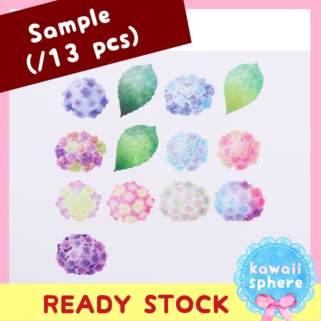 

(Sample per 13 pcs) Bande Hydrangea | Washi Tape Flake Stickers Bande Flowers