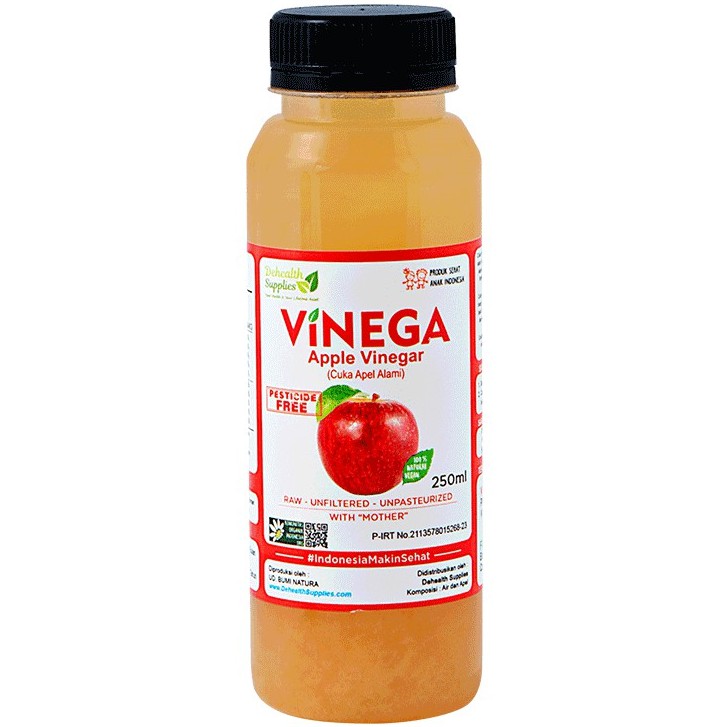 Vinega, Apple Vinegar (cuka apel alami) with the mother 250 ml