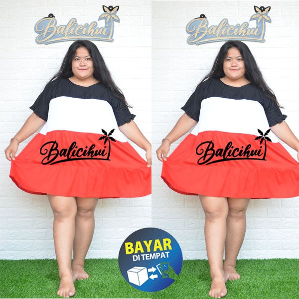 Balicihui Dress Malory Pelangi Jumbo Dress Jumbo Wanita Dress Plus Size Dress Big Size Dress Bali