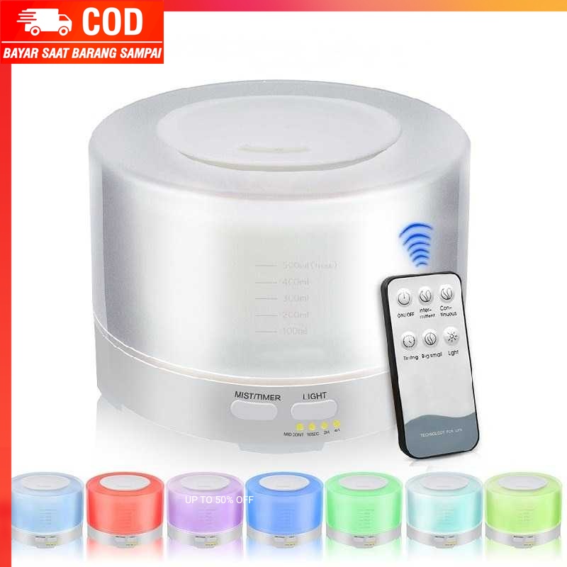 (100% BARANG ORI) Taffware HUMI Humidifier 7 Color 500ml + Remote Control - HUMI H14A