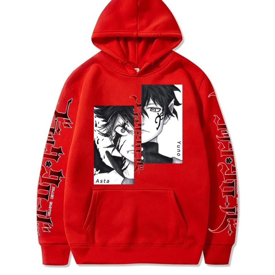 jaket hoodie anak POLOS laki laki cowok pria ANIME BLACK CLOVER ASTA YUNO ANIME KARTUN JEPANG KOREAN